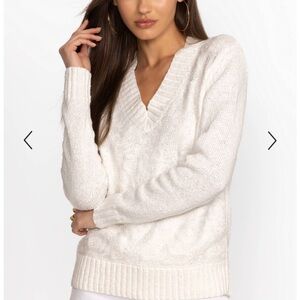 New Johnny Was Shonda Lace embroidered eyelet ivory pullover sweater size XL